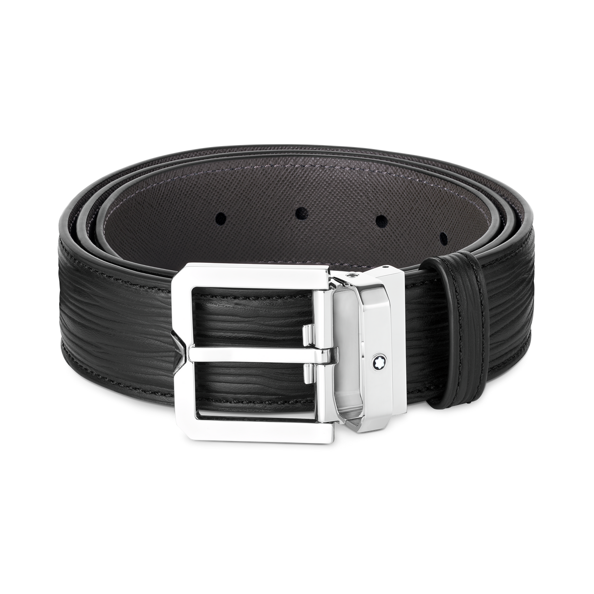 Black 35 mm leather belt