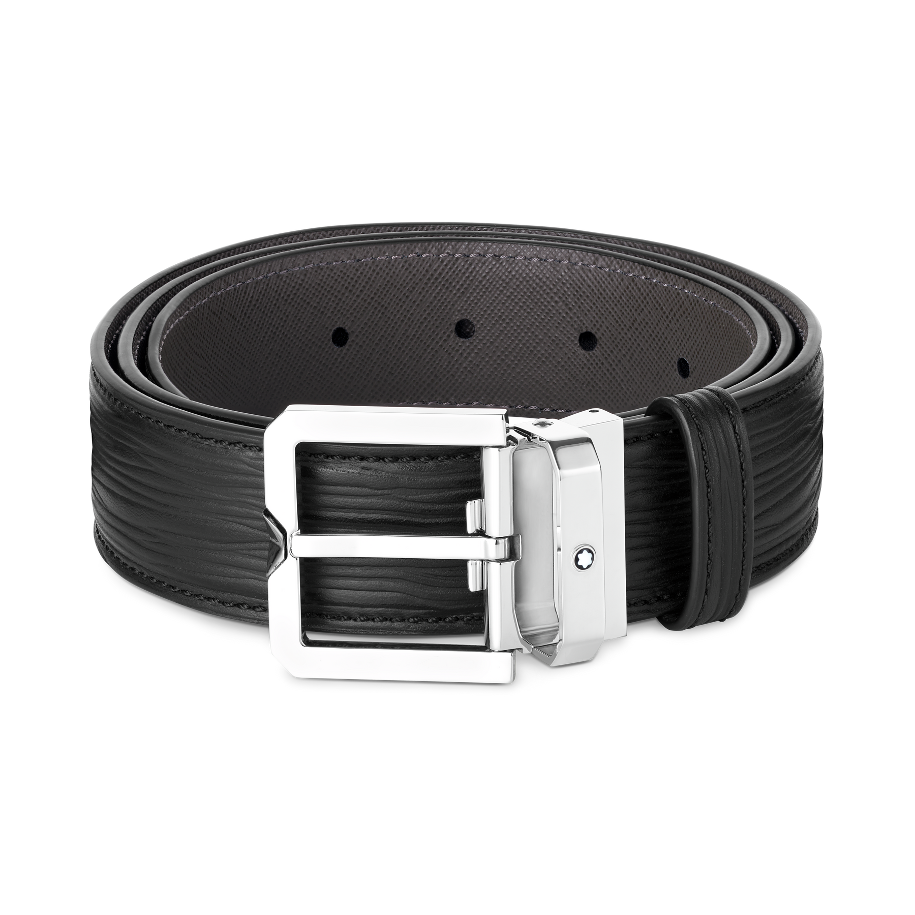 Black 35 mm leather belt