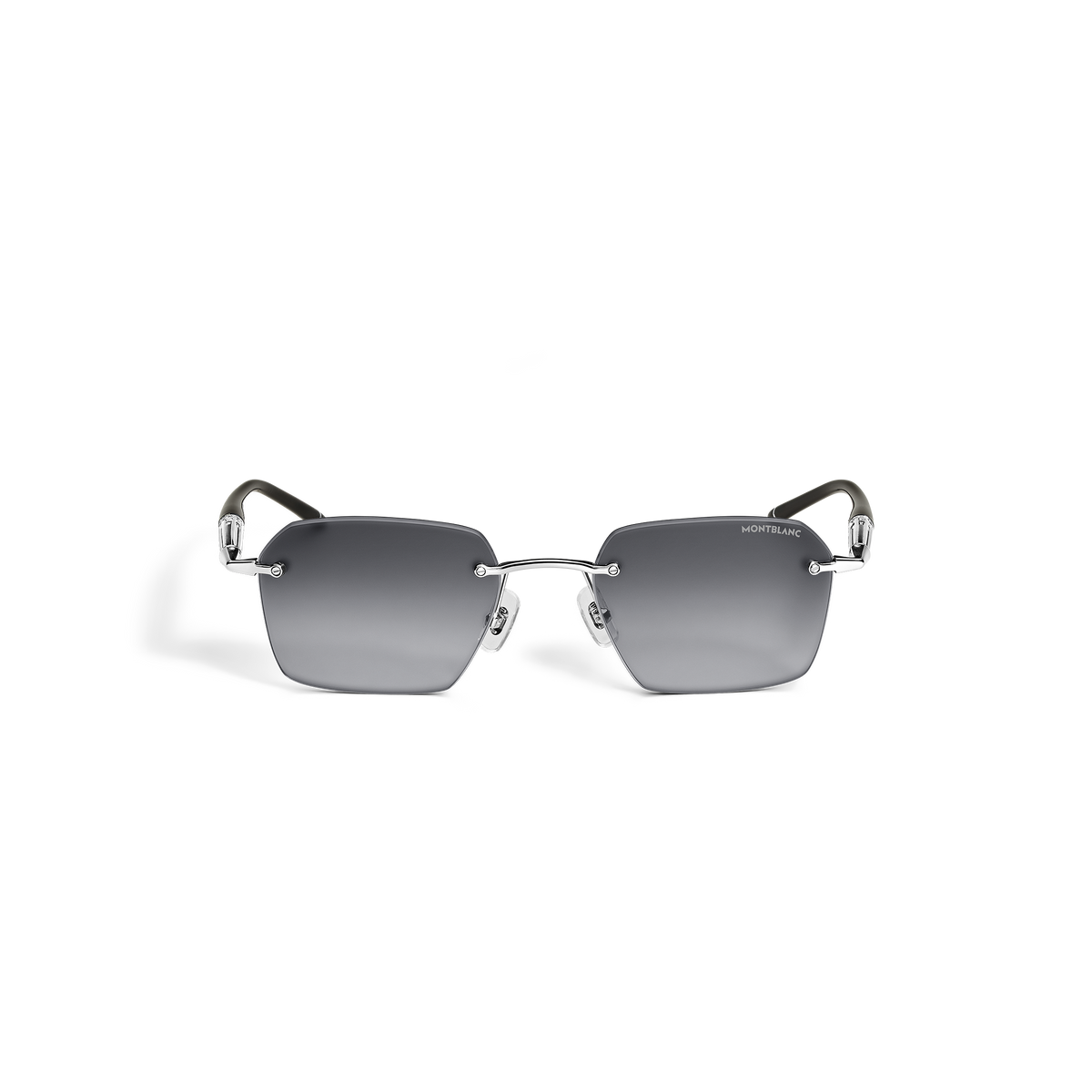 Rectangular Sunglasses with Silver-Colored Metal Frame