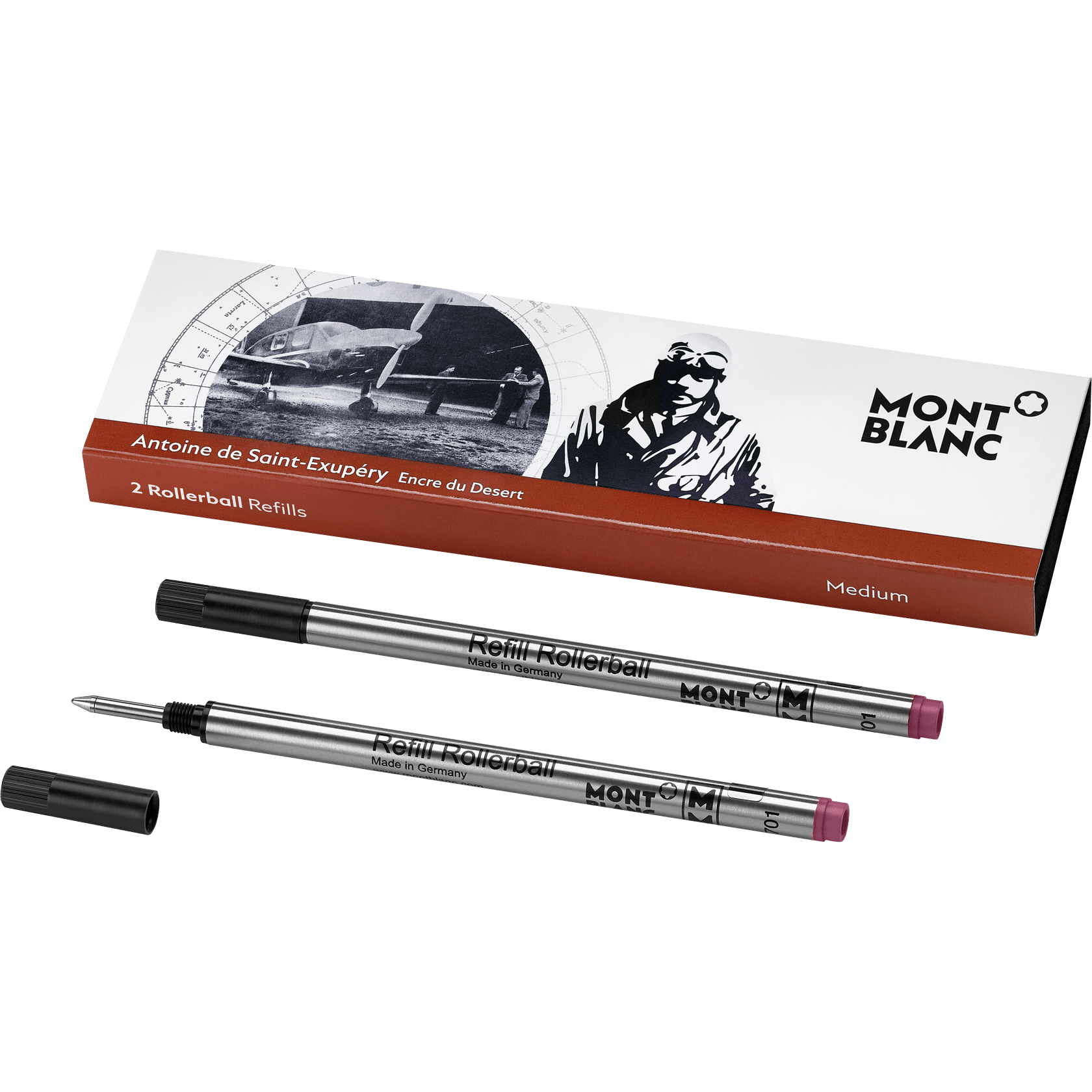 2 Rollerball Refills (M) Writers Edition, Antoine de Saint-Exupéry