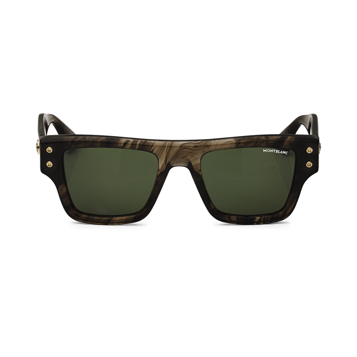 Rectangular Sunglasses with Melange Colored Acetate Frame