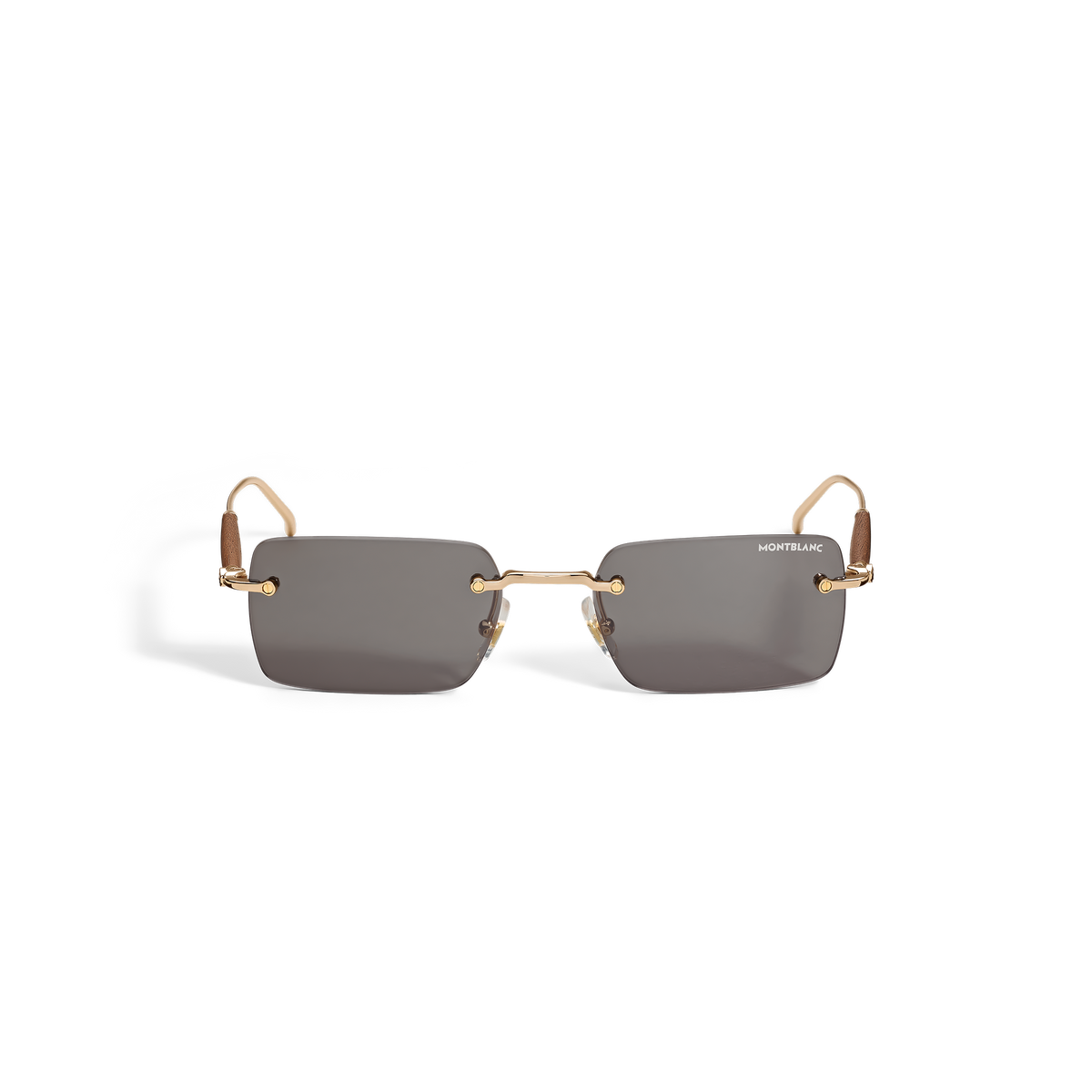 Squared Sunglasses with Gold Col Metal Frame