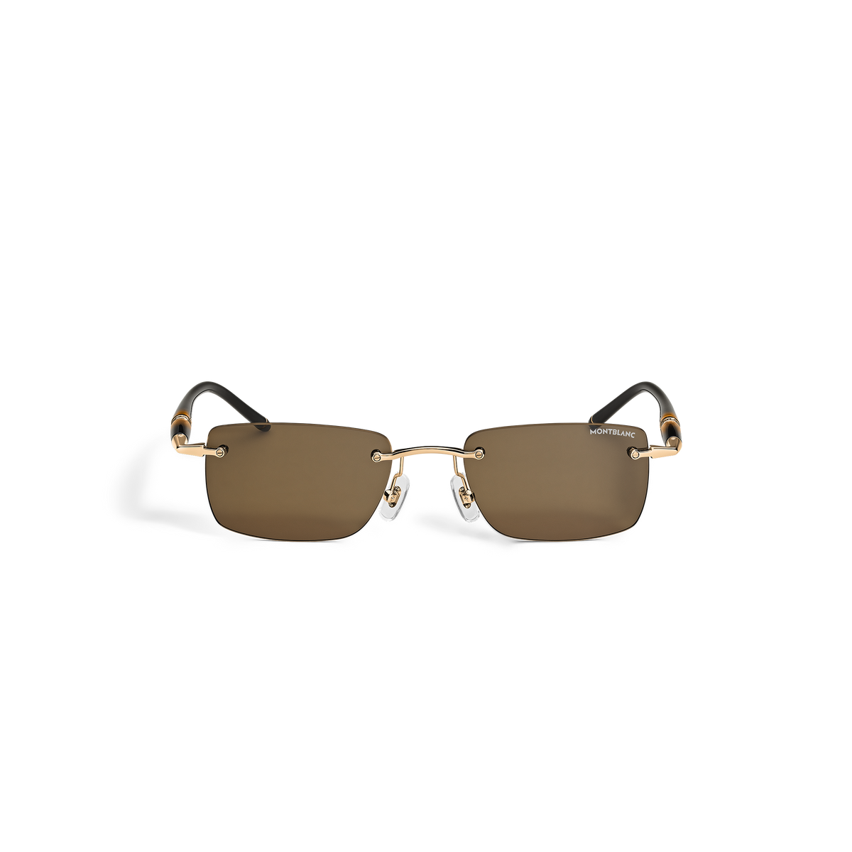 Rectangular Sunglasses with Gold-Coloured Metal Frame