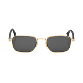 Rectangular Sunglasses with Gold-Colored Metal Frame
