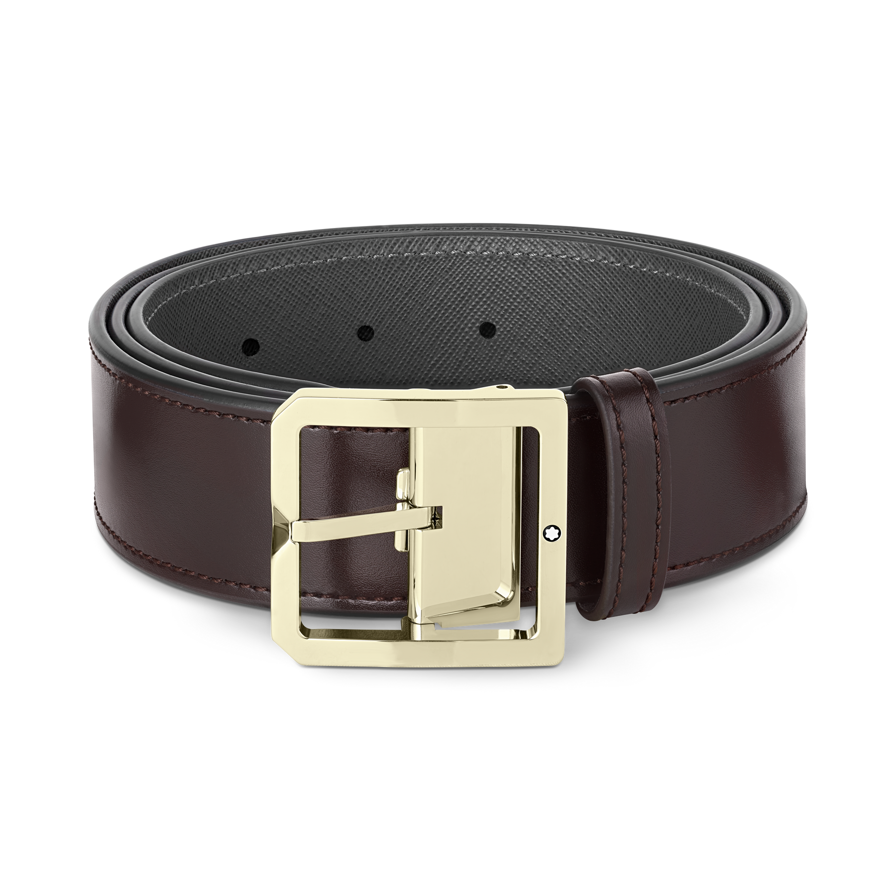 Dark Brown/Gray 40 mm reversible leather belt