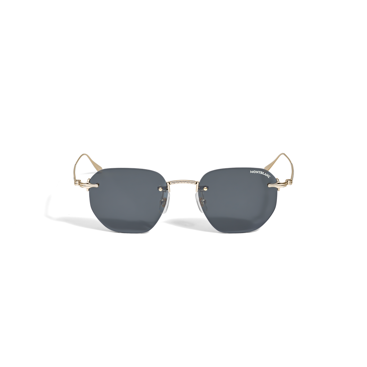 Round Sunglasses with Gold Coloured Metal Frame