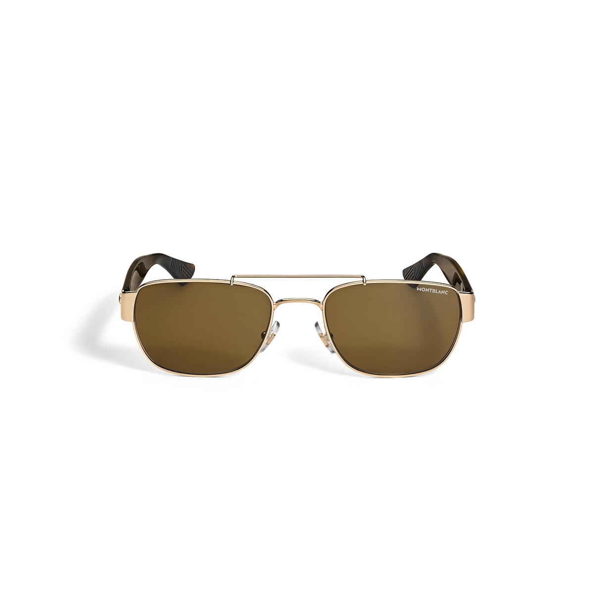 Rectangular Sunglasses with Gold-Colored Metal Frame