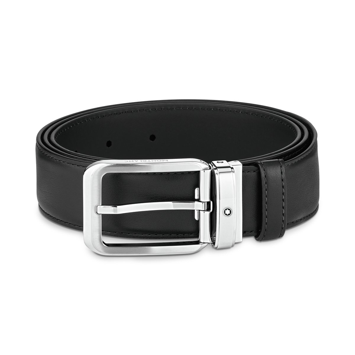 Black 35 mm leather belt