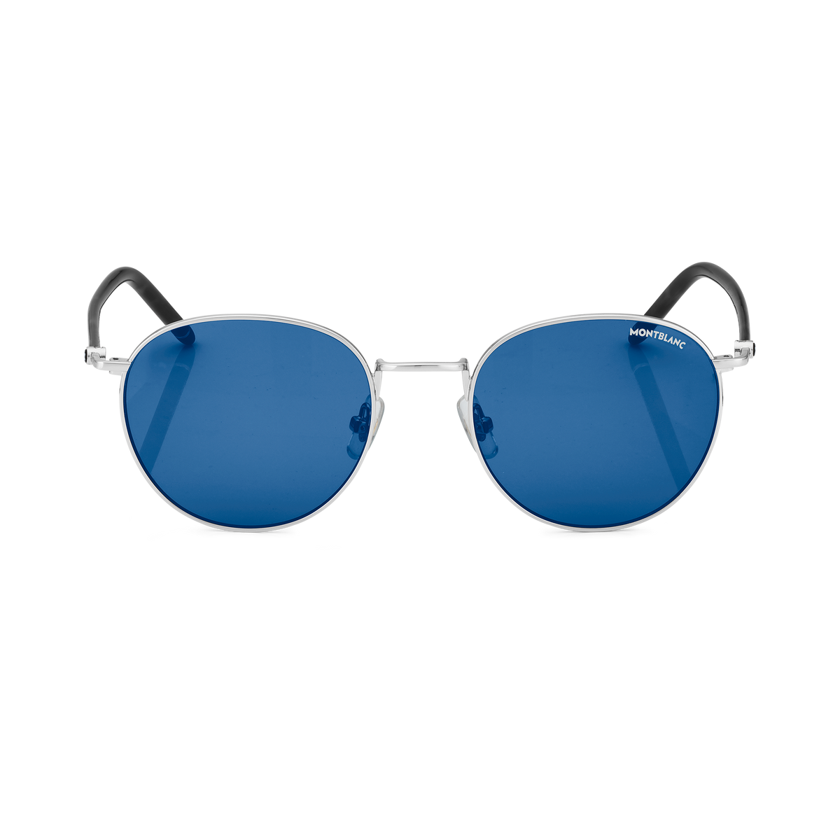 Round Sunglasses with Ruthenium-Colored Metal Frame