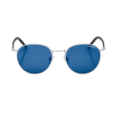 Round Sunglasses with Ruthenium-Colored Metal Frame