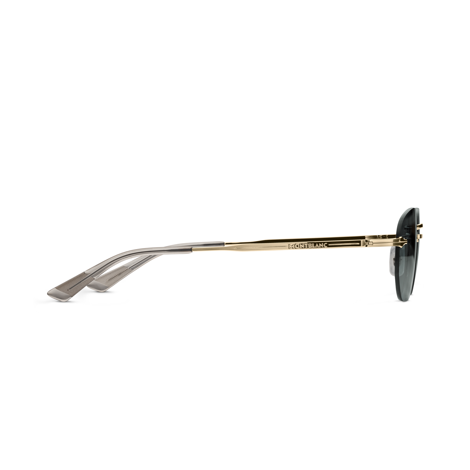 Rectangular Sunglasses with Gold-Colored Metal Frame