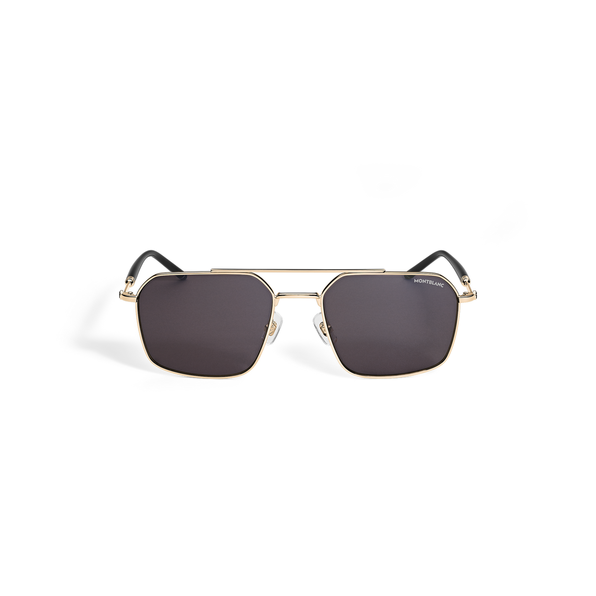 Rectangular Sunglasses with Gold-Colored Metal Frame
