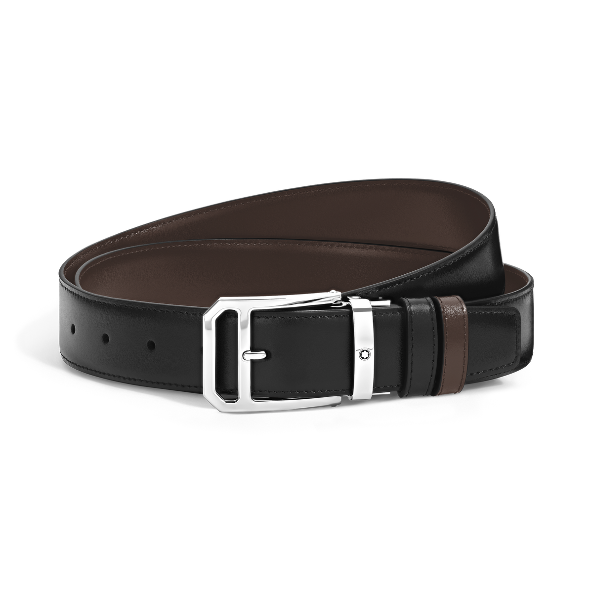 35 mm Reversible Belt in Meisterstück Leather with Rectangular Double Buckle