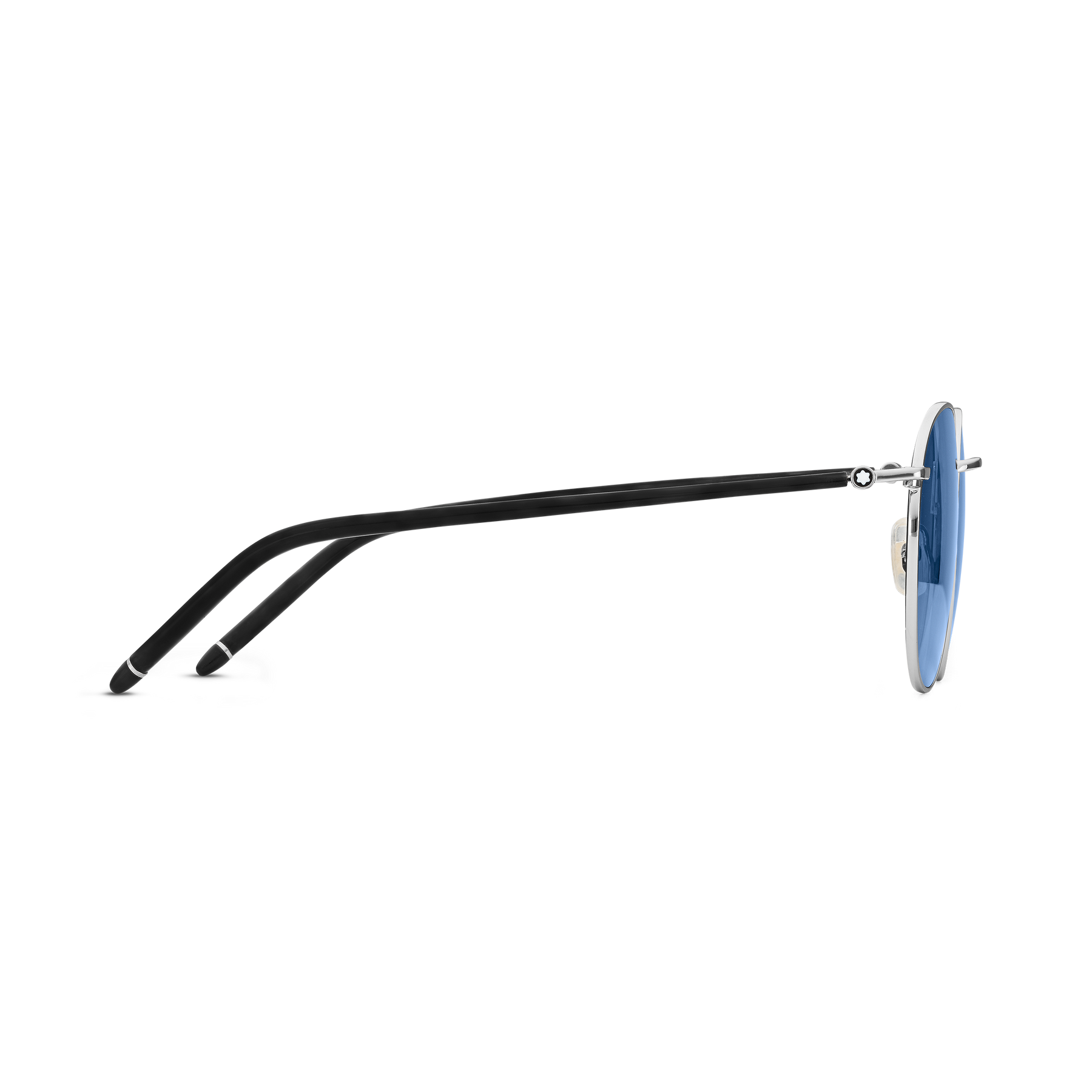 Round Sunglasses with Ruthenium-Colored Metal Frame