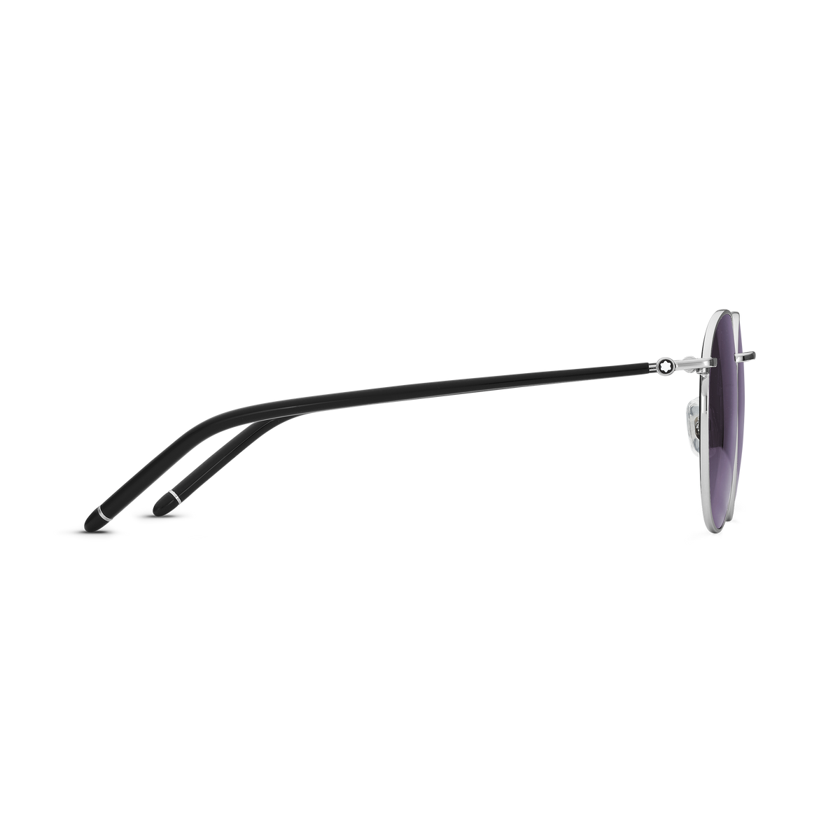 Round Sunglasses with Silver-Colored Metal Frame