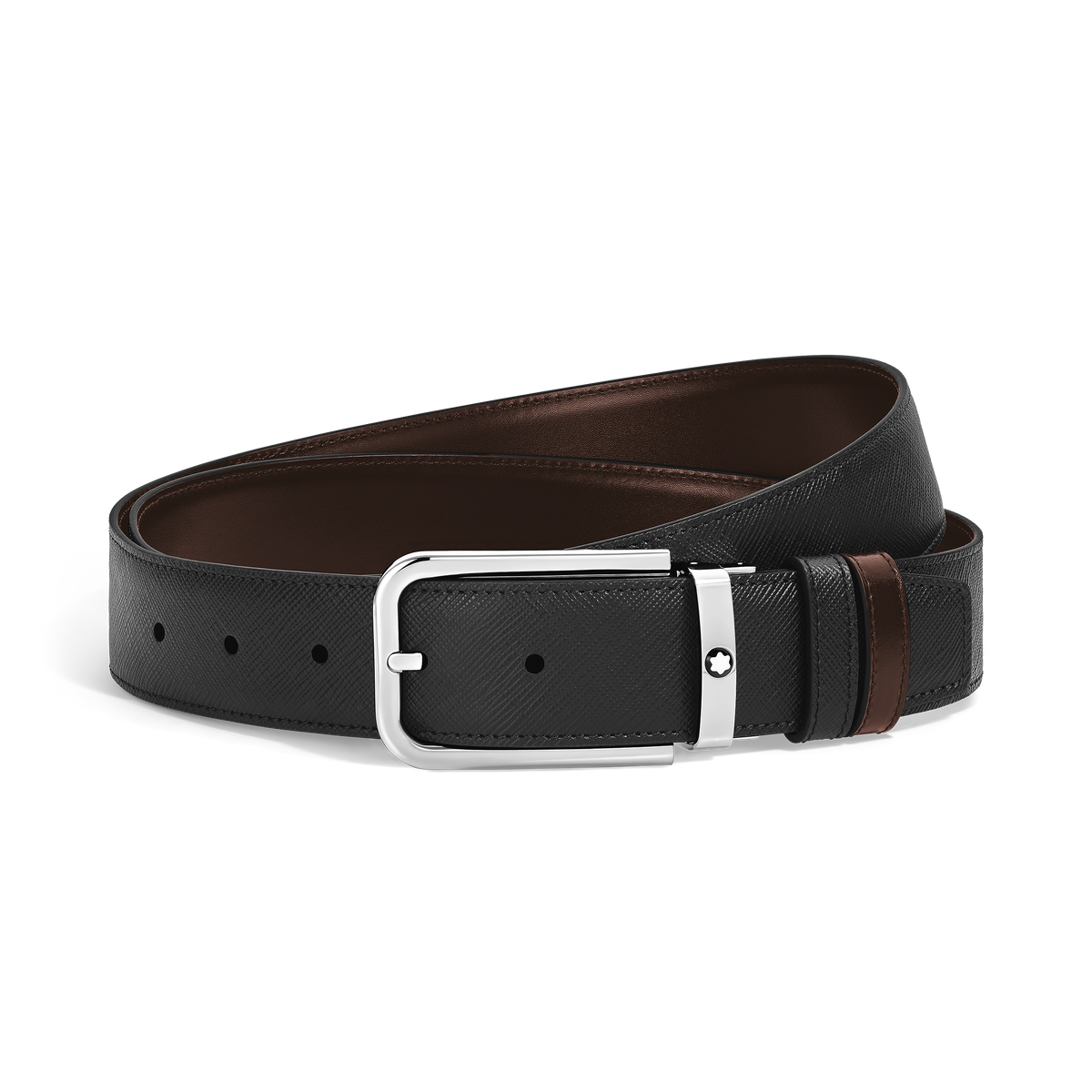 Reversible Belt in Sartorial 30 mm Leather with Rectangular Buckle