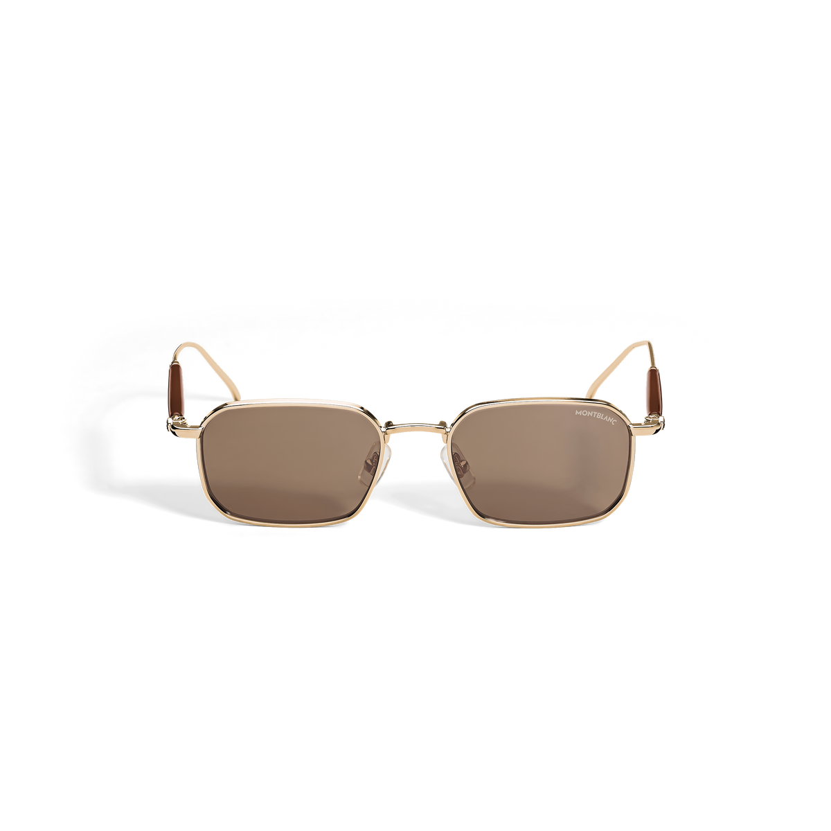 Rectangular Sunglasses with Gold Col Metal Frame