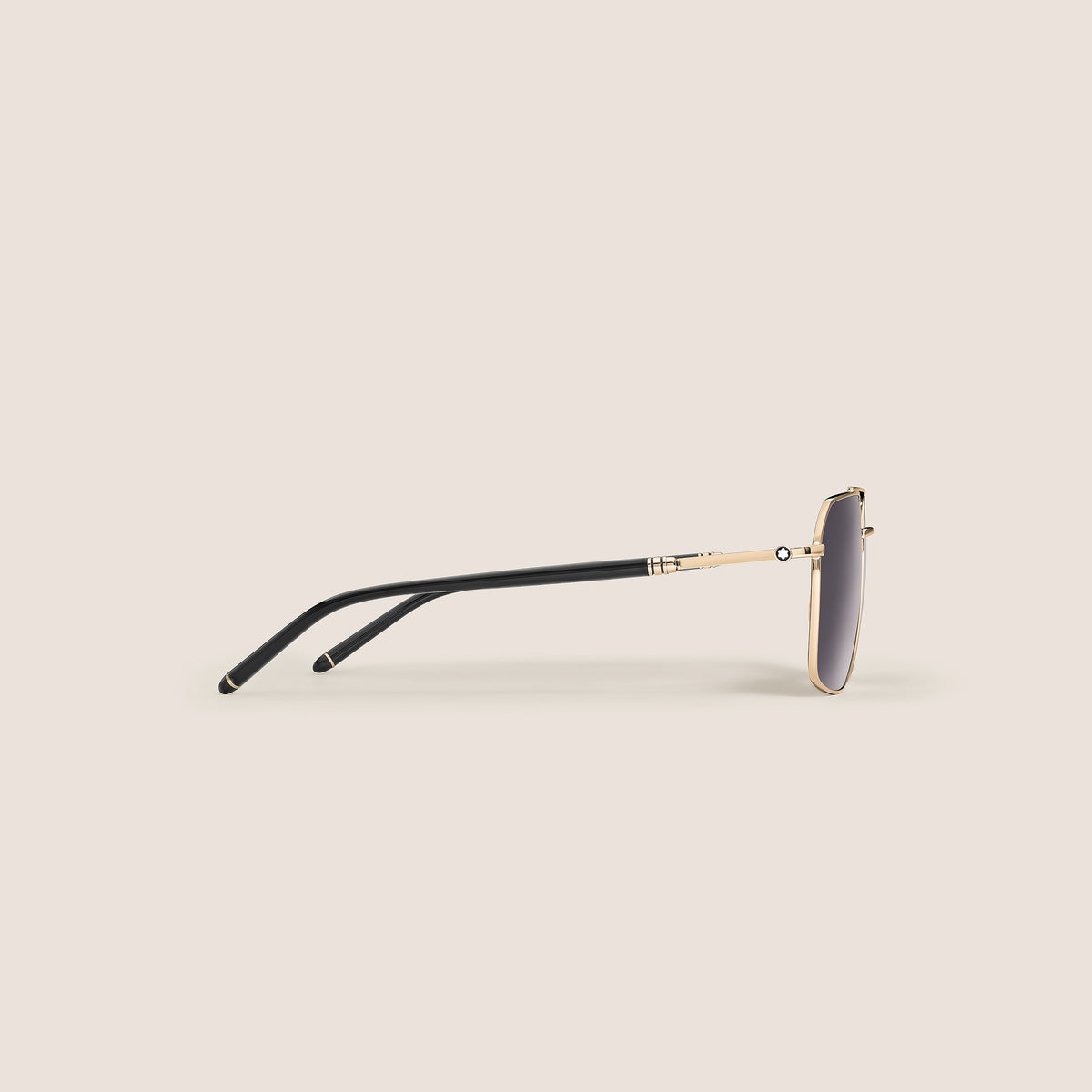 Rectangular Sunglasses with Gold-Colored Metal Frame