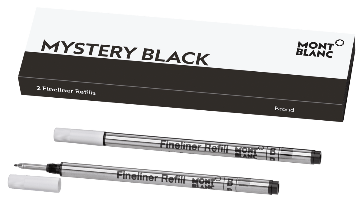 2 Broad Fineliner Refills, Mystery Black