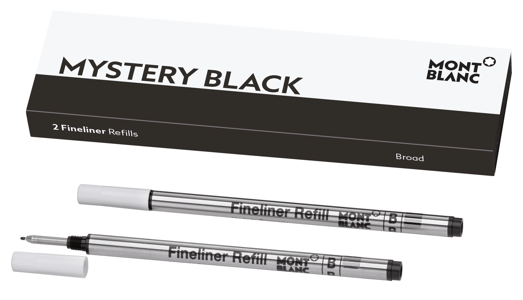 2 Broad Fineliner Refills, Mystery Black
