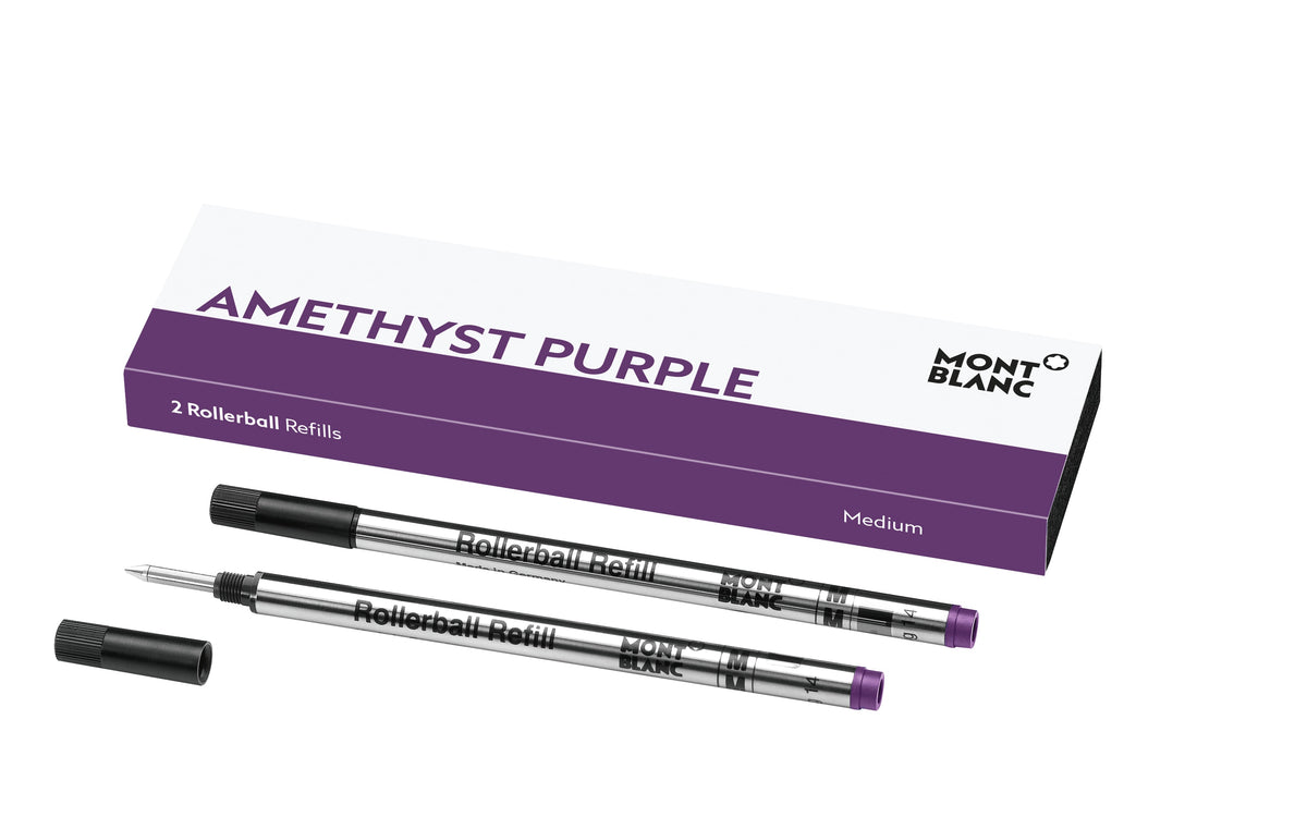 2 Rollerball Refills Medium, Amethyst Purple