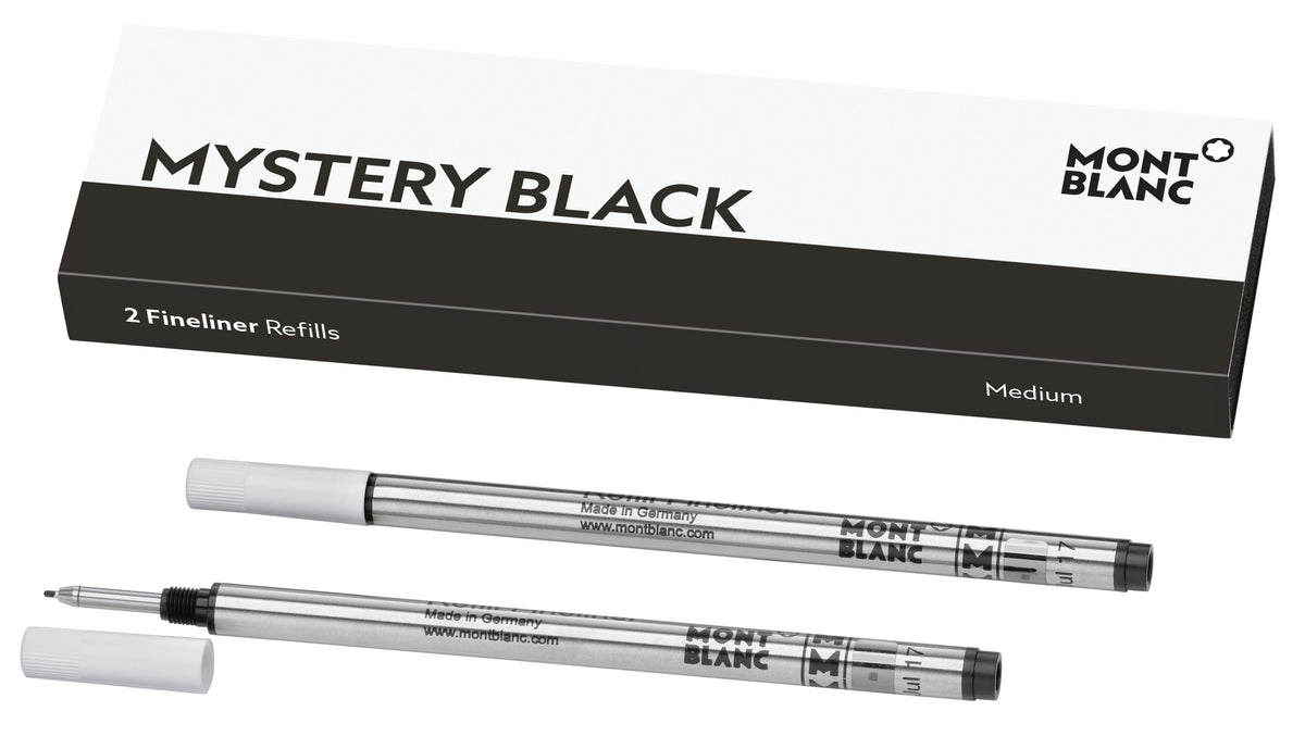 2 Fineliner Refills Medium, Mystery Black