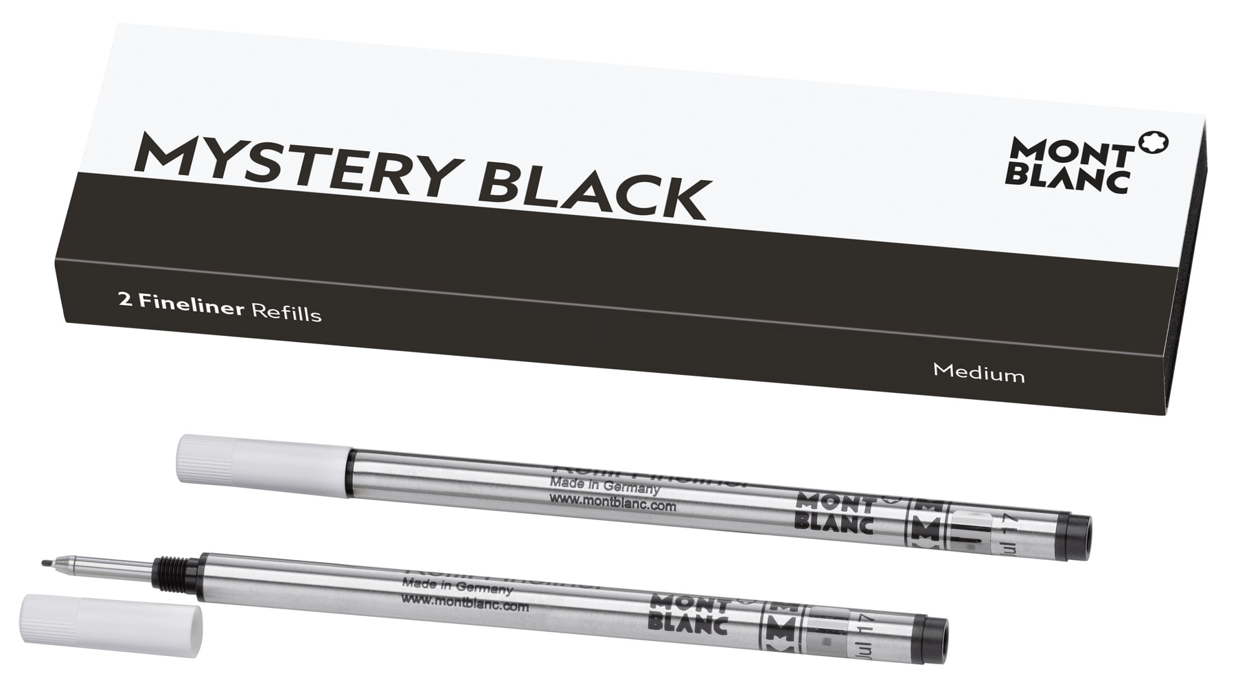 2 Fineliner Refills Medium, Mystery Black