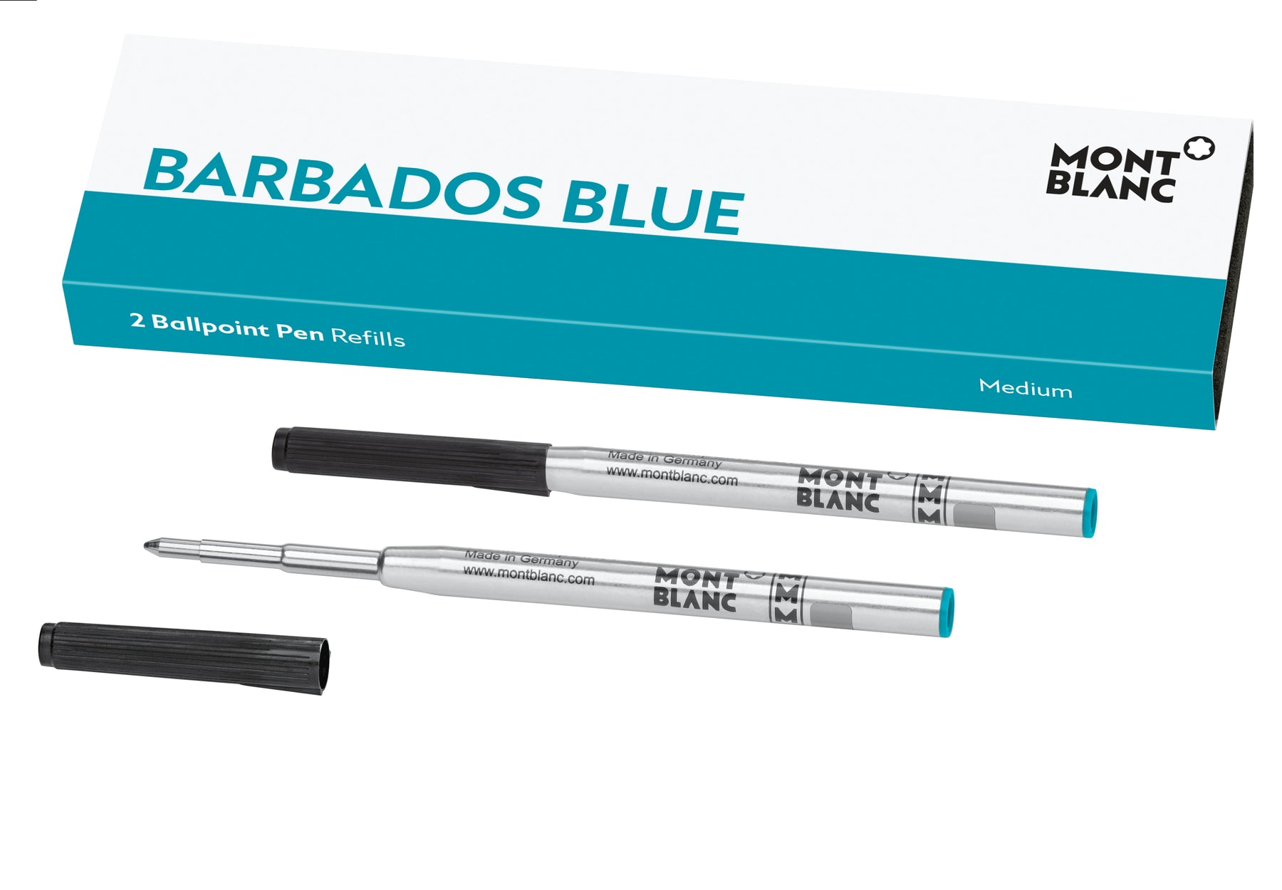 2 Ballpoint Pen Refill Medium, Barbados Blue