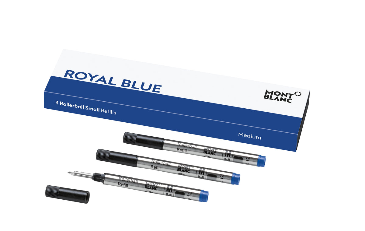 3 Rollerball Small Refills Medium, Royal Blue