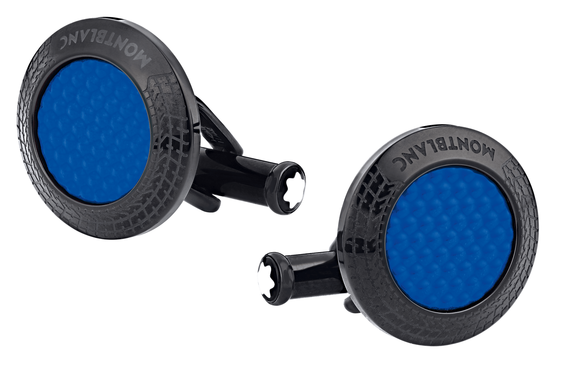 Montblanc Meisterstück Great Masters Pirelli Cufflinks in Steel with Blue Lacquer