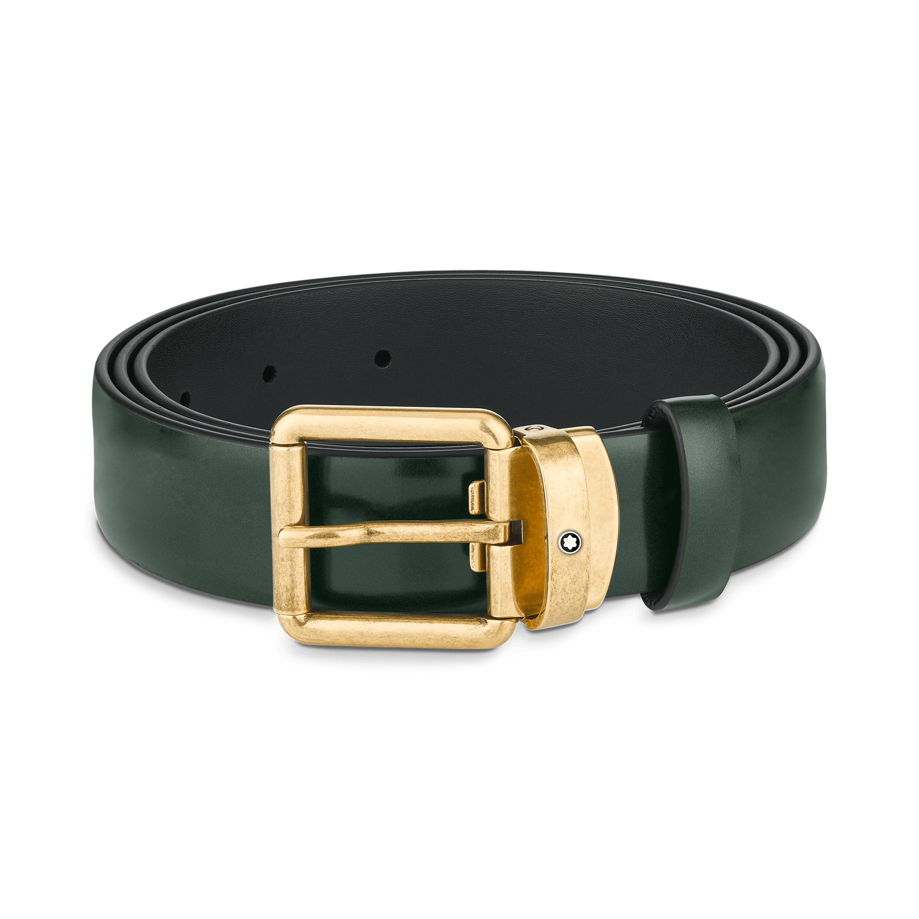 Brushed green 30 mm leather belt