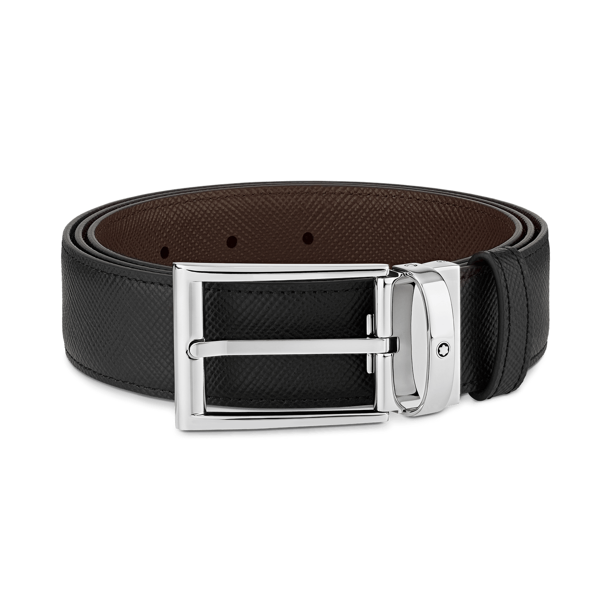 Black/brown 35 mm reversible leather belt