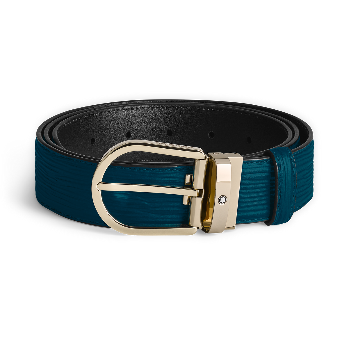 Horseshoe buckle cyprus blue 35mm leather belt