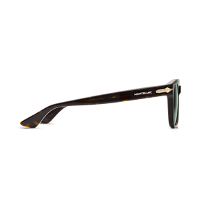 Squared Sunglasses with Havana-Colored Acetate Frame (S)