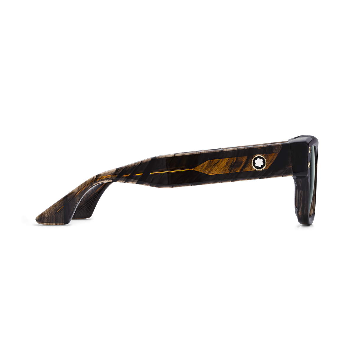 Rectangular Sunglasses with Melange Colored Acetate Frame