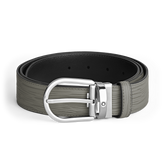 Horseshoe buckle medium grey 35mm leather belt