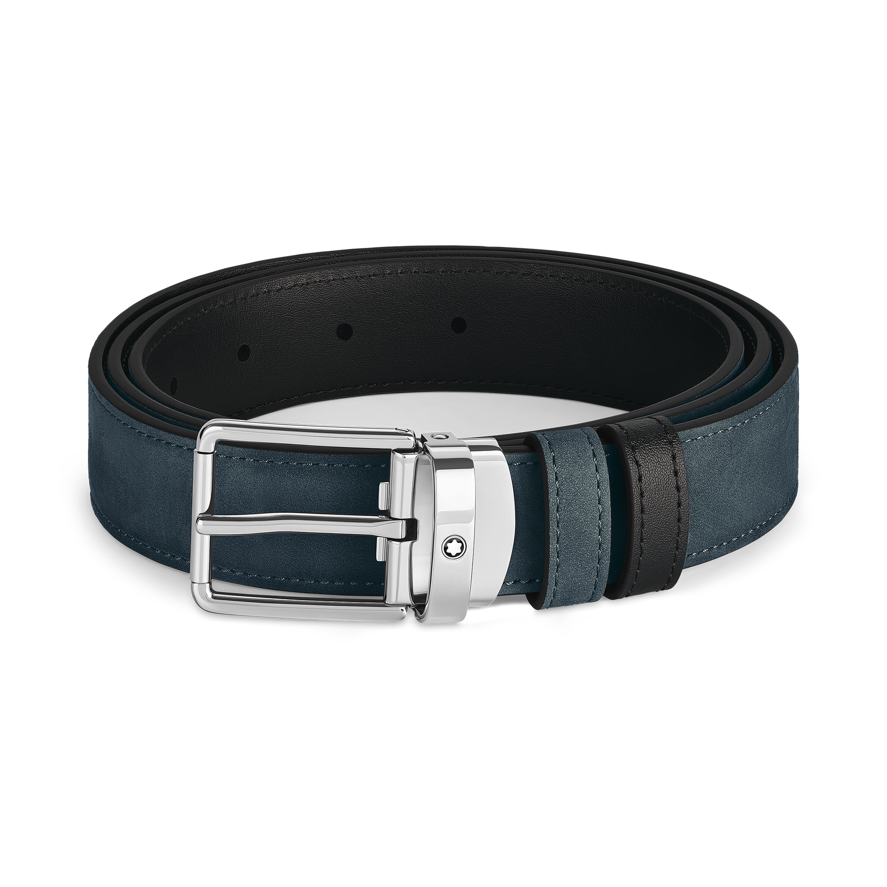 Everyday buckle velvet blue/black 30mm reversible leather belt