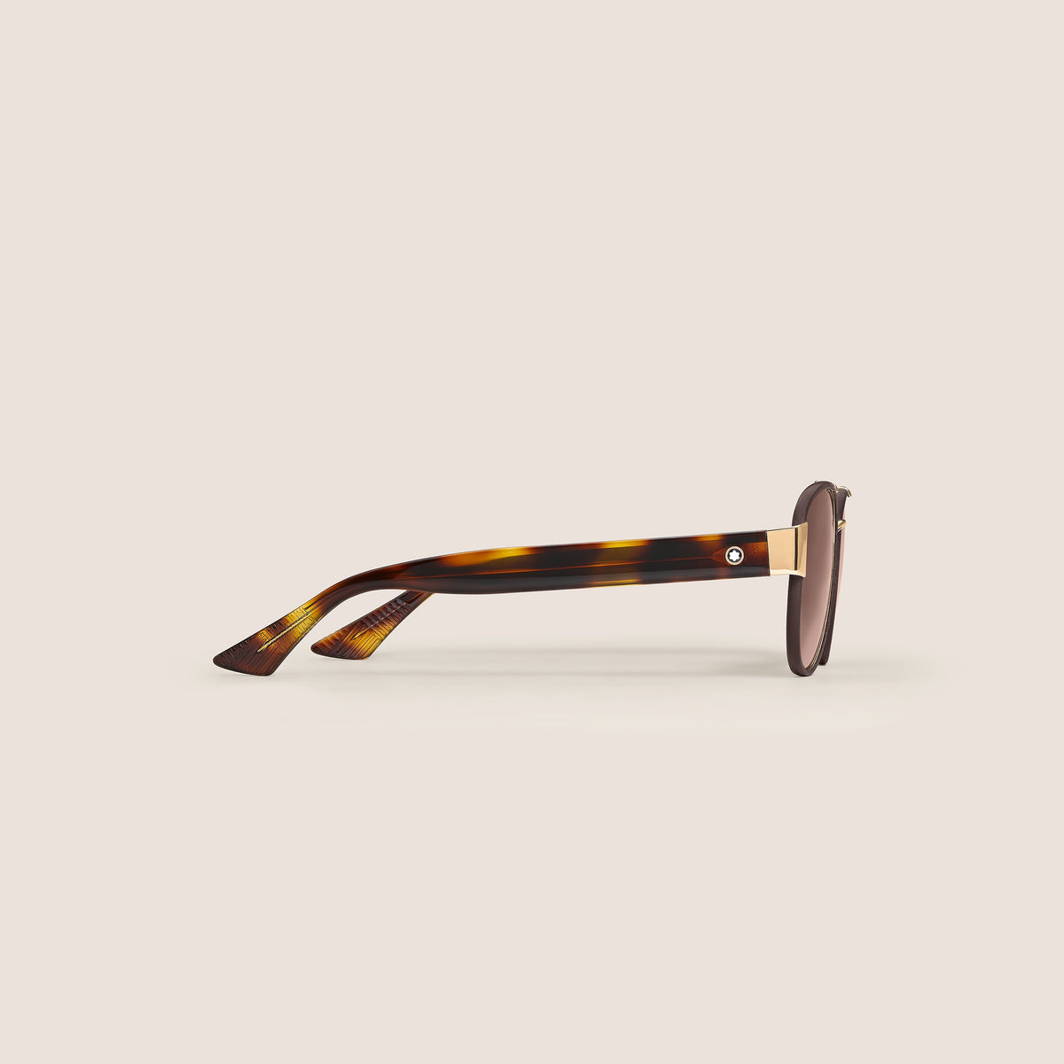 Squared Sunglasses with Gold-Colored Metal Frame