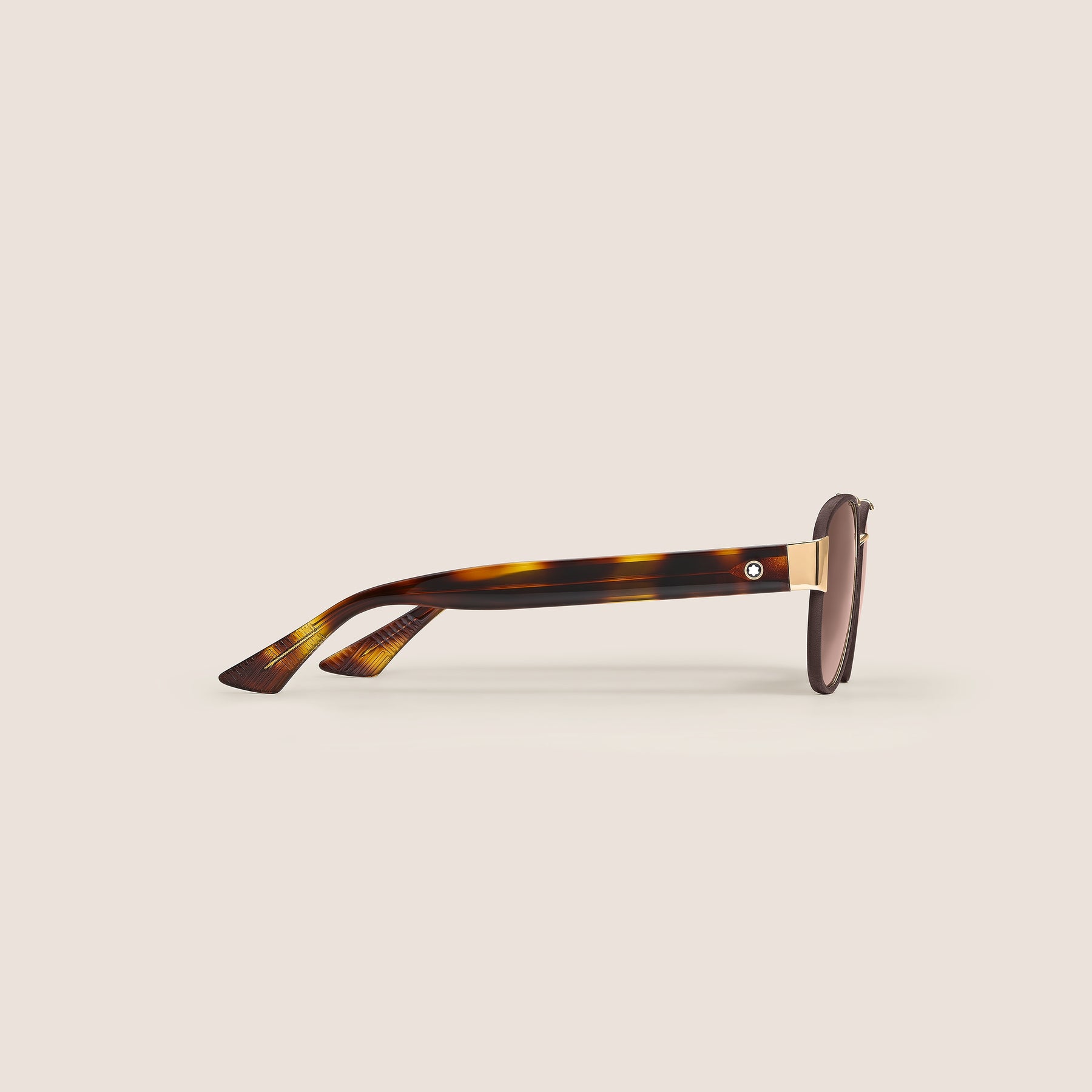 Squared Sunglasses with Gold-Colored Metal Frame