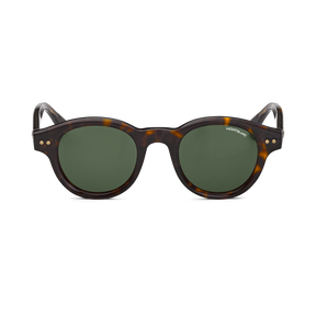 Round Sunglasses with Havana-Colored Acetate Frame