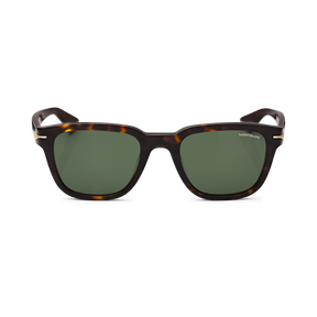 Squared Sunglasses with Havana-Colored Acetate Frame (M)