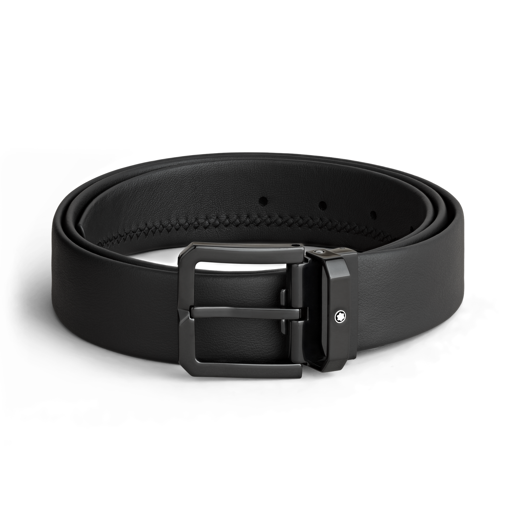 Black 35 mm leather belt