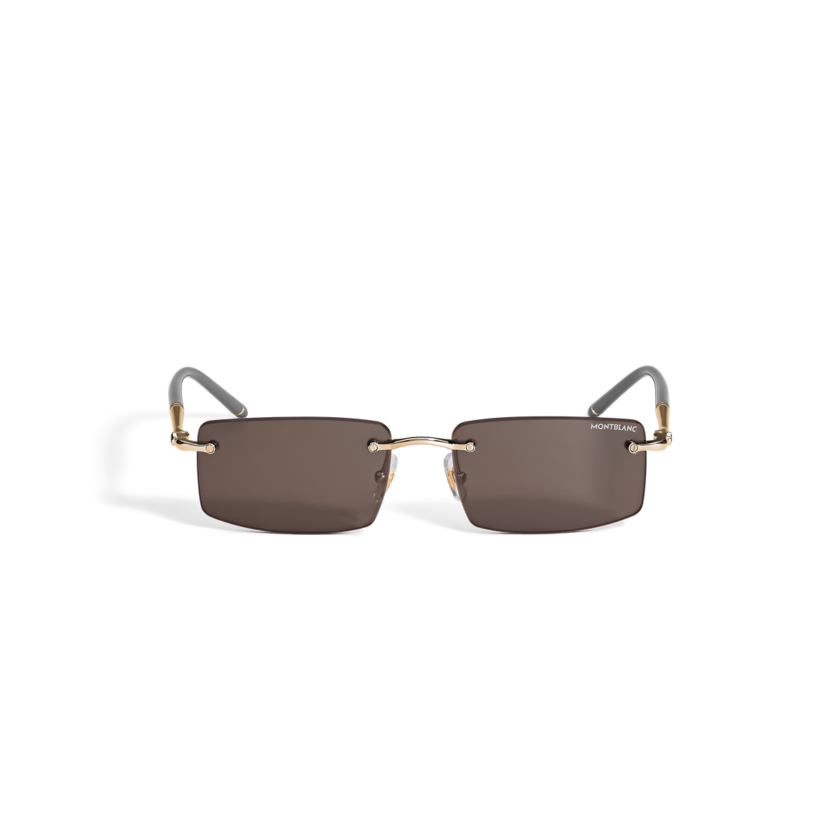 Rectangular Sunglasses with Gold Col Metal Frame