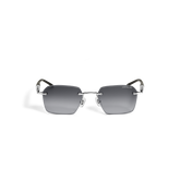 Rectangular Sunglasses with Silver-Colored Metal Frame