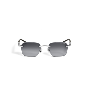 Rectangular Sunglasses with Silver-Colored Metal Frame
