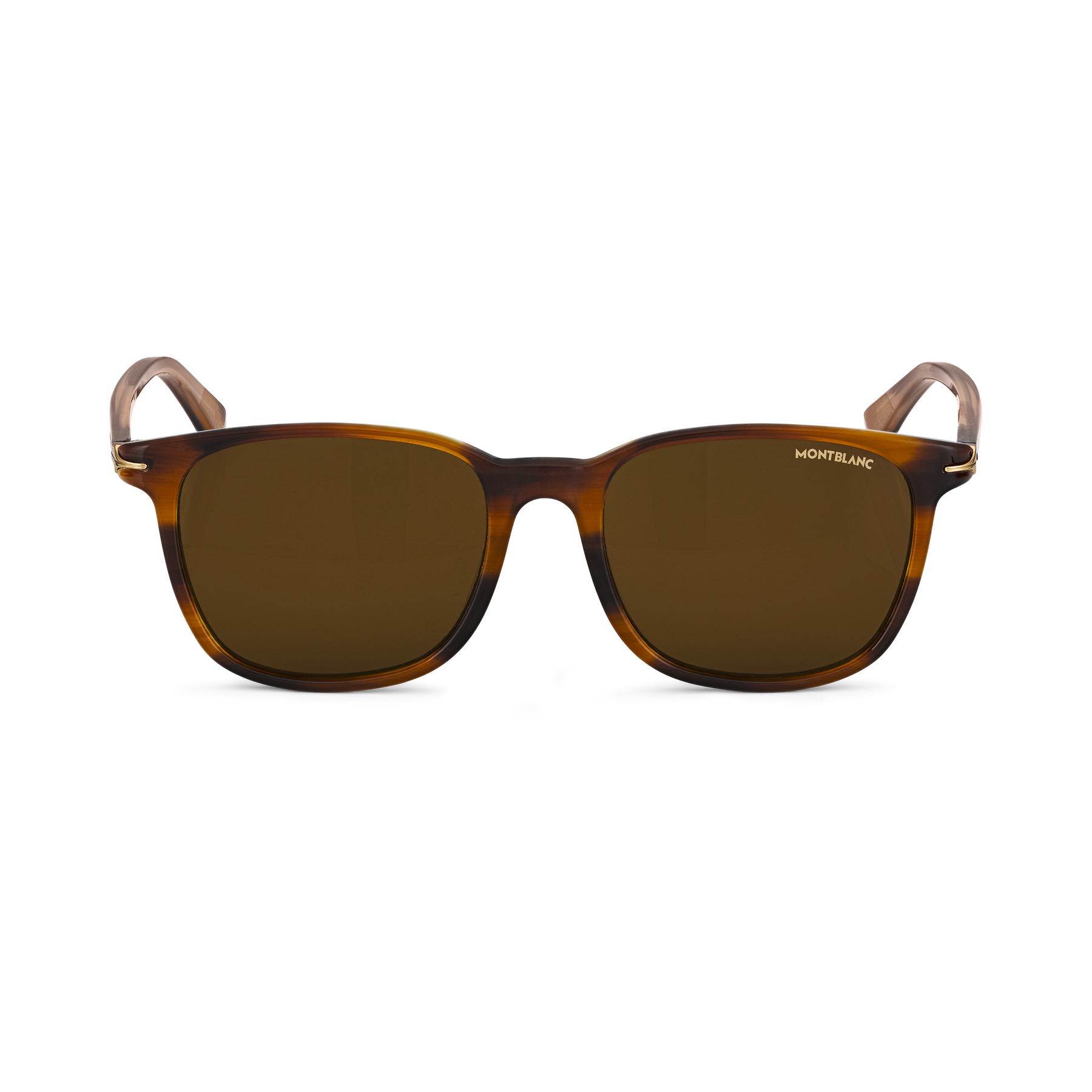 Squared Sunglasses with Brown-Colored Acetate Frame