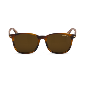 Squared Sunglasses with Brown-Colored Acetate Frame