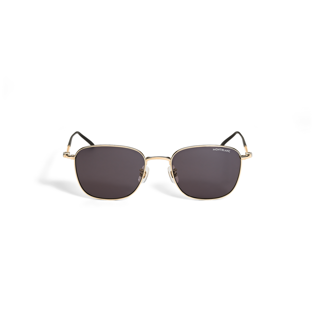 Squared Sunglasses with Gold-Colored Metal Frame