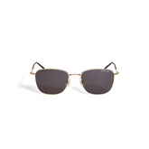 Squared Sunglasses with Gold-Colored Metal Frame