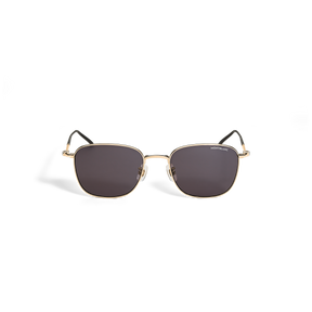 Squared Sunglasses with Gold-Colored Metal Frame